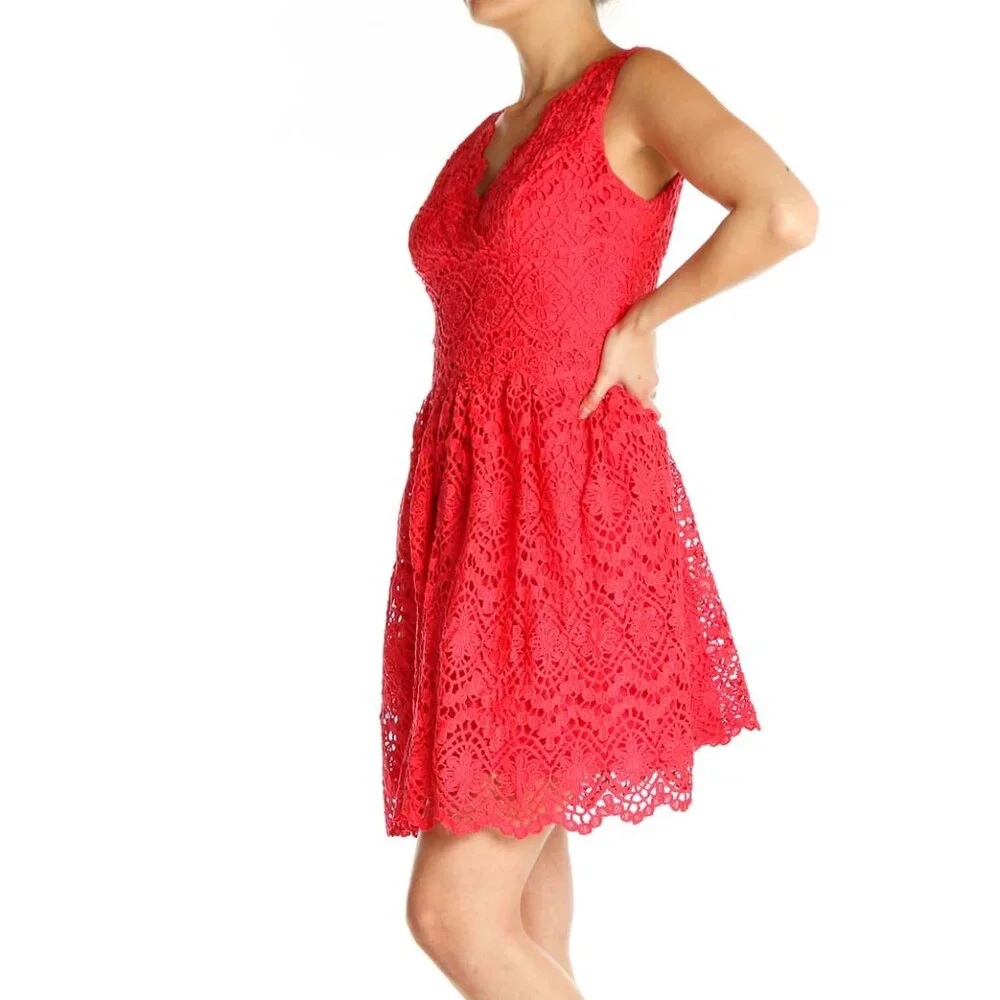 Adrianna papell Pink Lace Bohemian Fit & Flare Dress - Picture 2 of 3